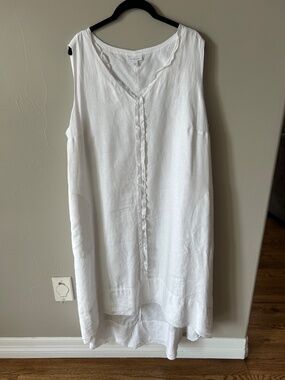 J. Jill white lined linen dress 2X